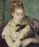 Pierre Renoir Woman with a Cat oil painting reproduction